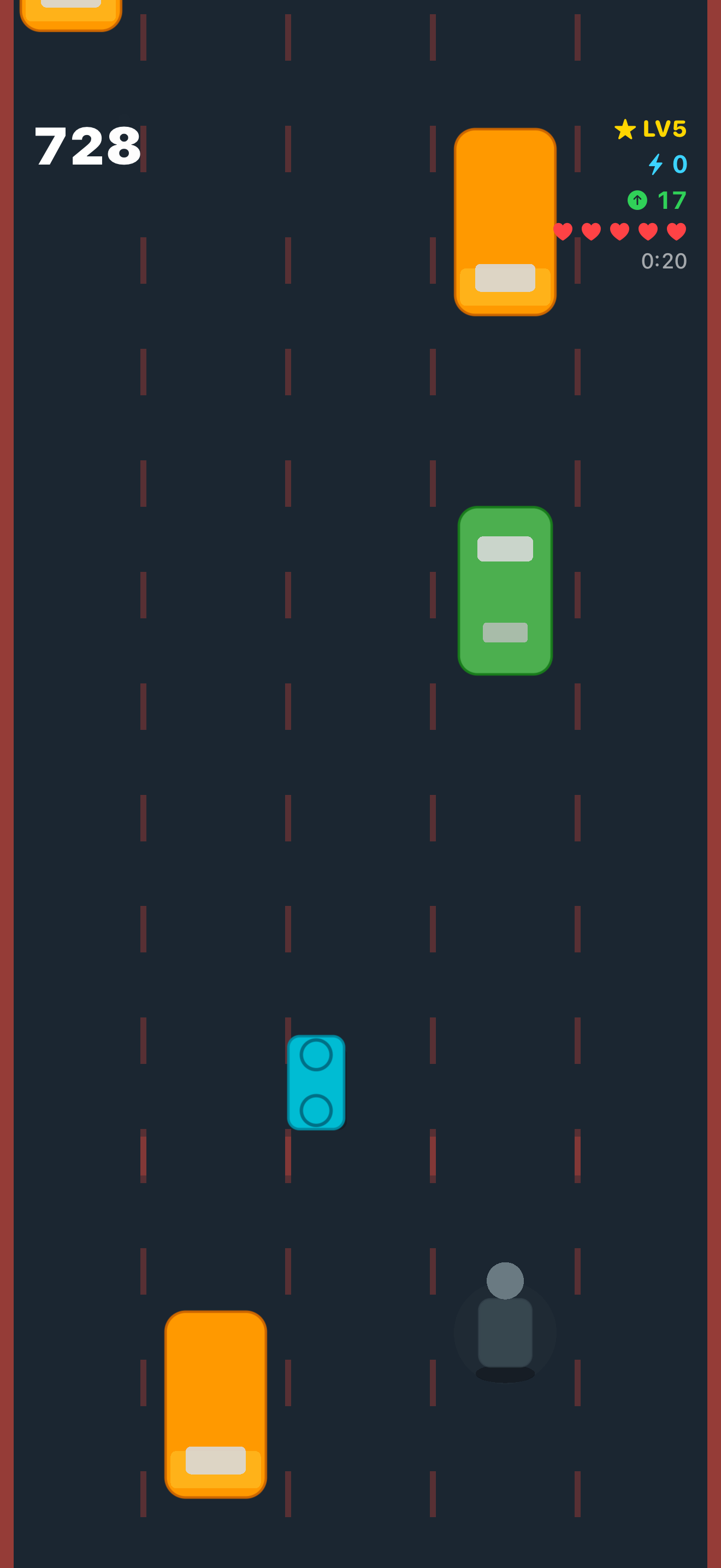 Street Dodge retro mode gameplay screenshot